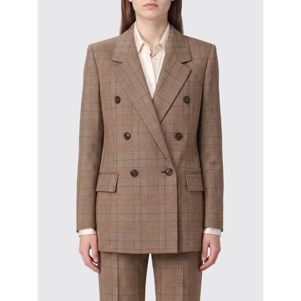 Chloe Women Prince Of Wales Double-Breasted Blazer Chloe In Pure Wool